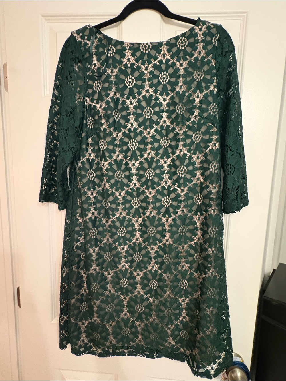 Jessica Howard Forest Green Lace Shift Dress